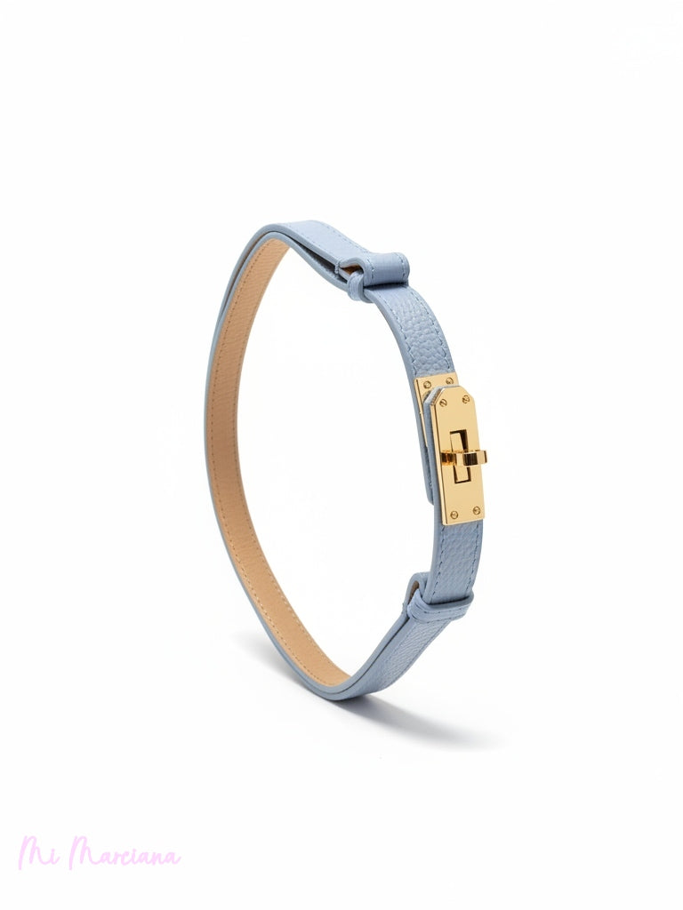 CINTURA IN PELLE CON FIBBIA REGOLABILE