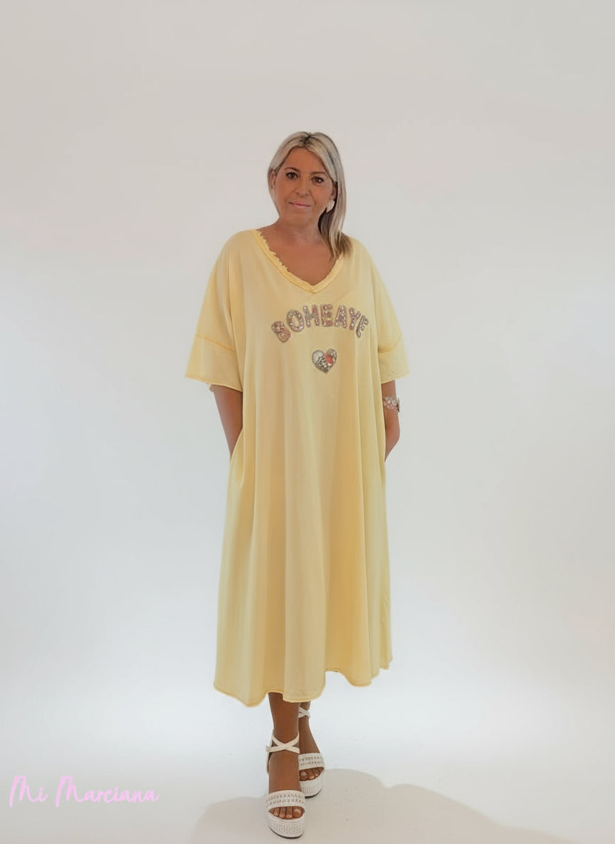 MAXI VESTIDO BOHEME AMARILLO - Mi Marciana