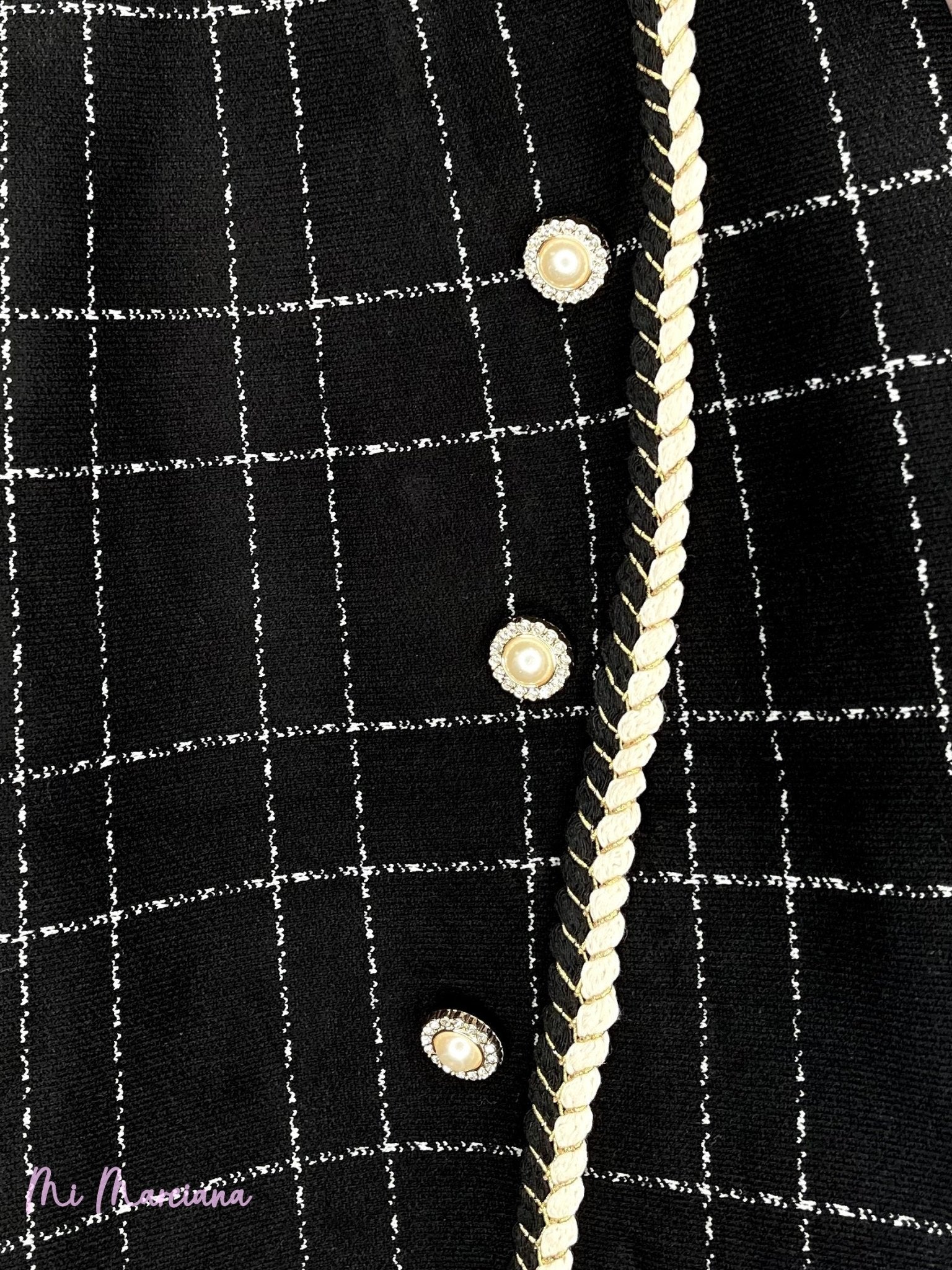 MINI FALDA PUNTO RIBETES - Mi Marciana