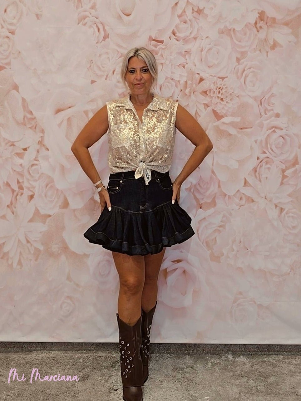 MINI FALDA VOLANTE DENIM - Mi Marciana