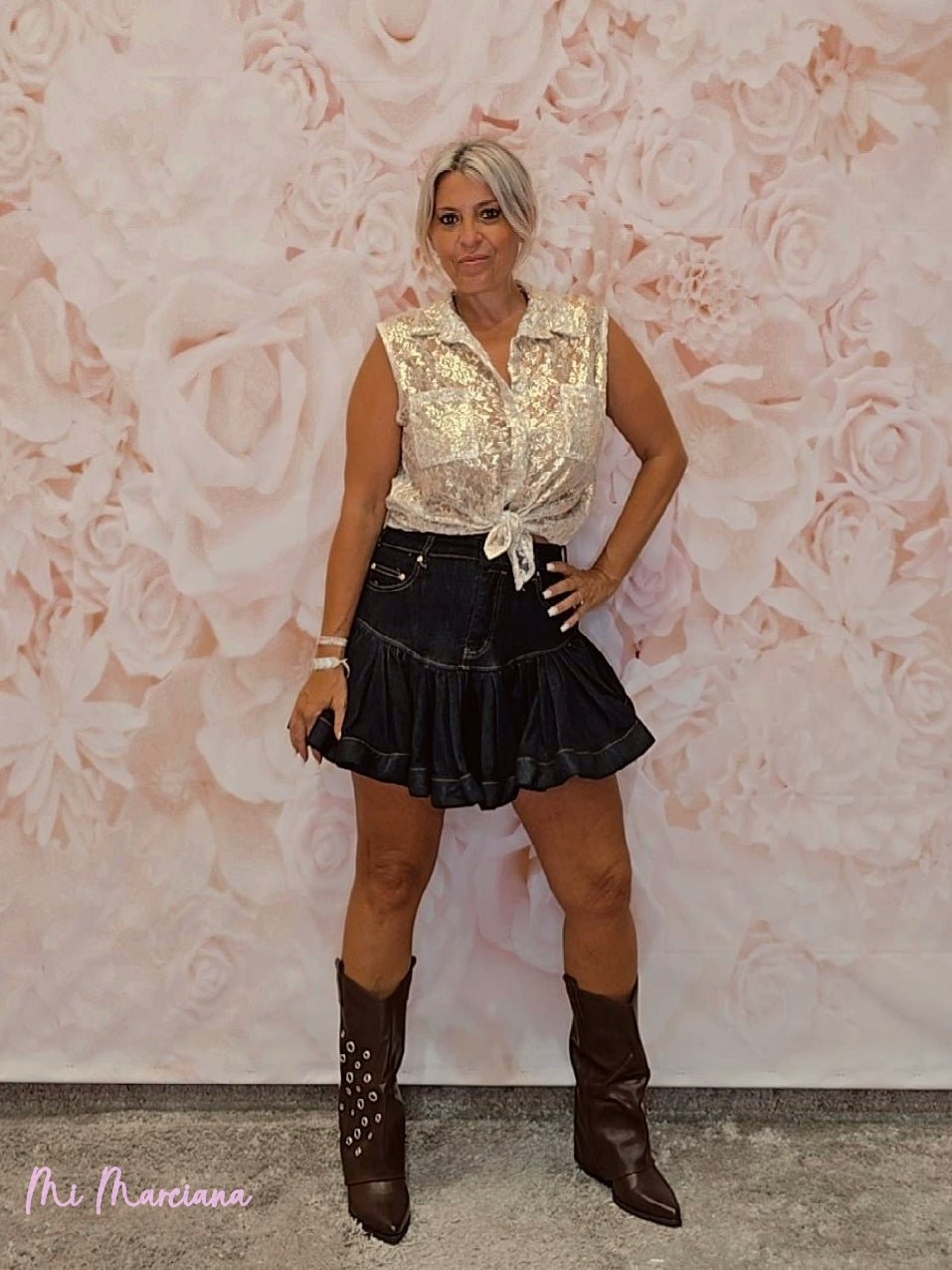 MINI FALDA VOLANTE DENIM - Mi Marciana