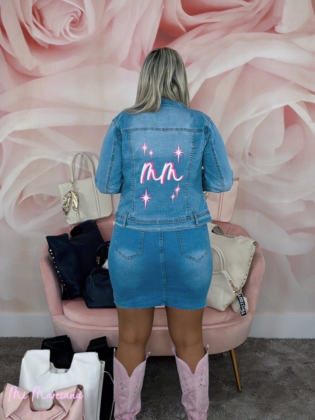 MINIFALDA VAQUERA PERLAS PUSH UP - Mi Marciana