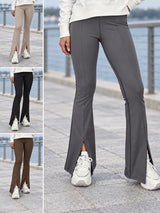 Leggins Nuvoletta con abertura en gris, bisón, negro y café