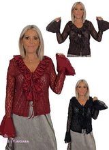 CHAQUETA ENCAJE VOLANTES JOT