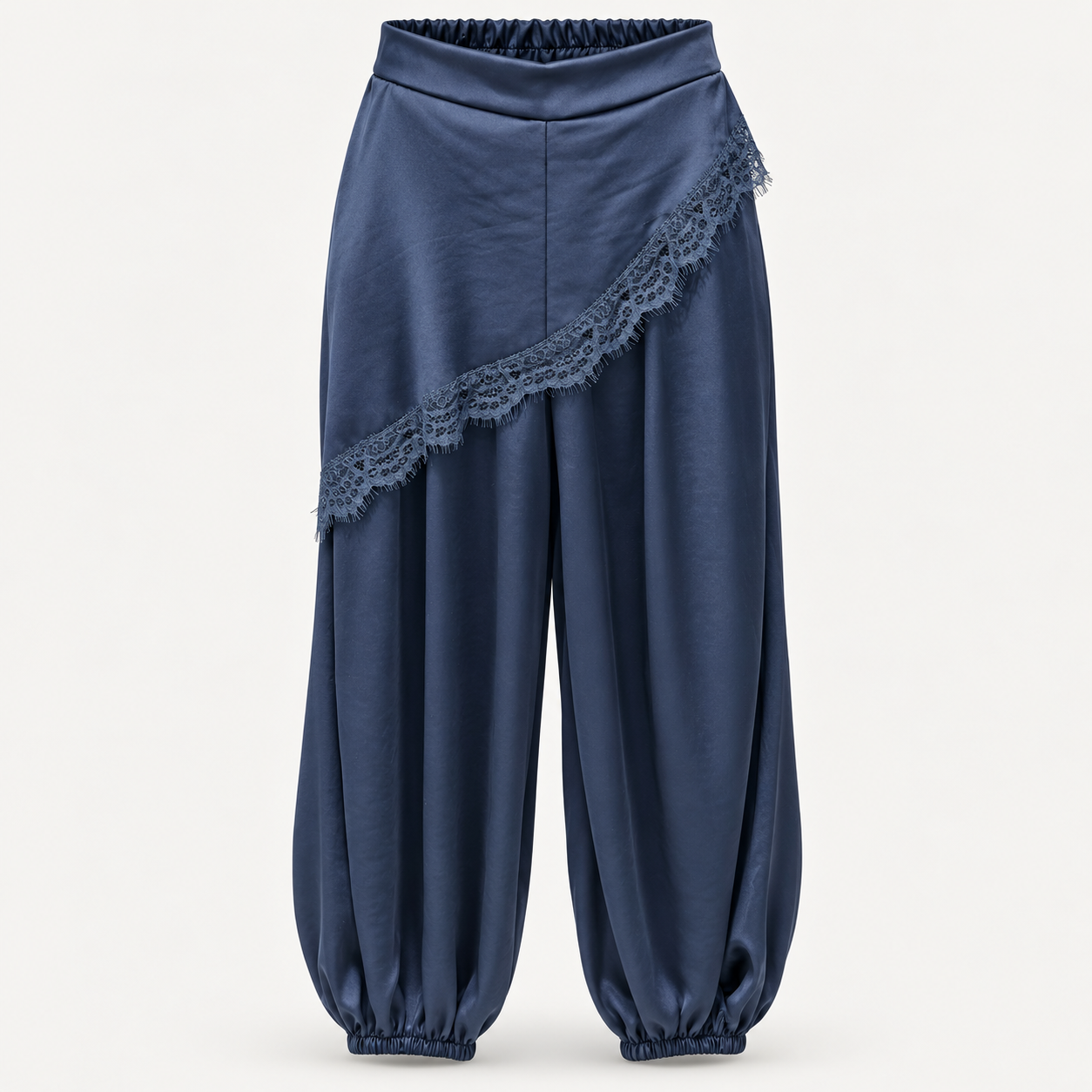 PANTALON ALADIN SATEN LENCERO · Azul marino · maniquí invisible