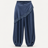 PANTALON ALADIN SATEN LENCERO · Azul marino · maniquí invisible
