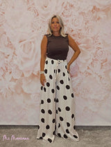 PANTALON ANCHO PALAZZO FLUIDO DE LUNARES - Mi Marciana