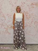PANTALON ANCHO PALAZZO FLUIDO DE LUNARES - Mi Marciana