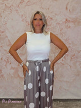 PANTALON ANCHO PALAZZO FLUIDO DE LUNARES - Mi Marciana