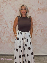 PANTALON ANCHO PALAZZO FLUIDO DE LUNARES - Mi Marciana