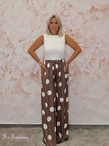 PANTALON ANCHO PALAZZO FLUIDO DE LUNARES - Mi Marciana