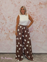 PANTALON ANCHO PALAZZO FLUIDO DE LUNARES - Mi Marciana