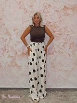 PANTALON ANCHO PALAZZO FLUIDO DE LUNARES - Mi Marciana