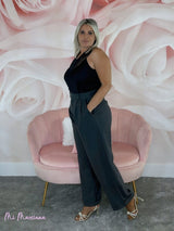 PANTALÓN ANCHO PINZAS PIEL MELOCOTÓN - Mi Marciana