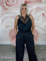 PANTALÓN ANCHO PINZAS PIEL MELOCOTÓN - Mi Marciana