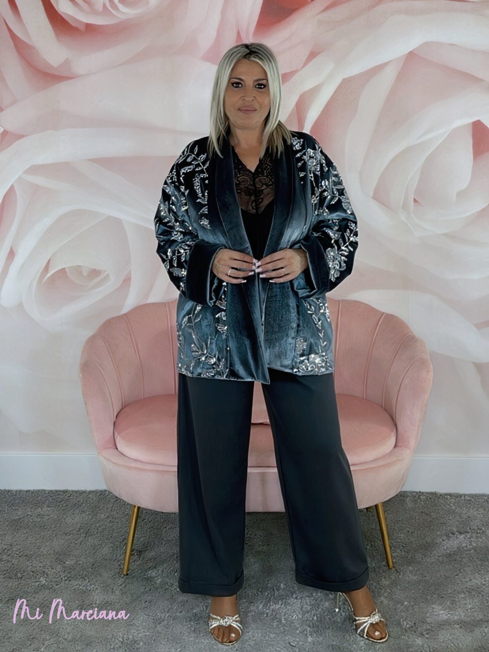 PANTALÓN ANCHO PINZAS PIEL MELOCOTÓN - Mi Marciana