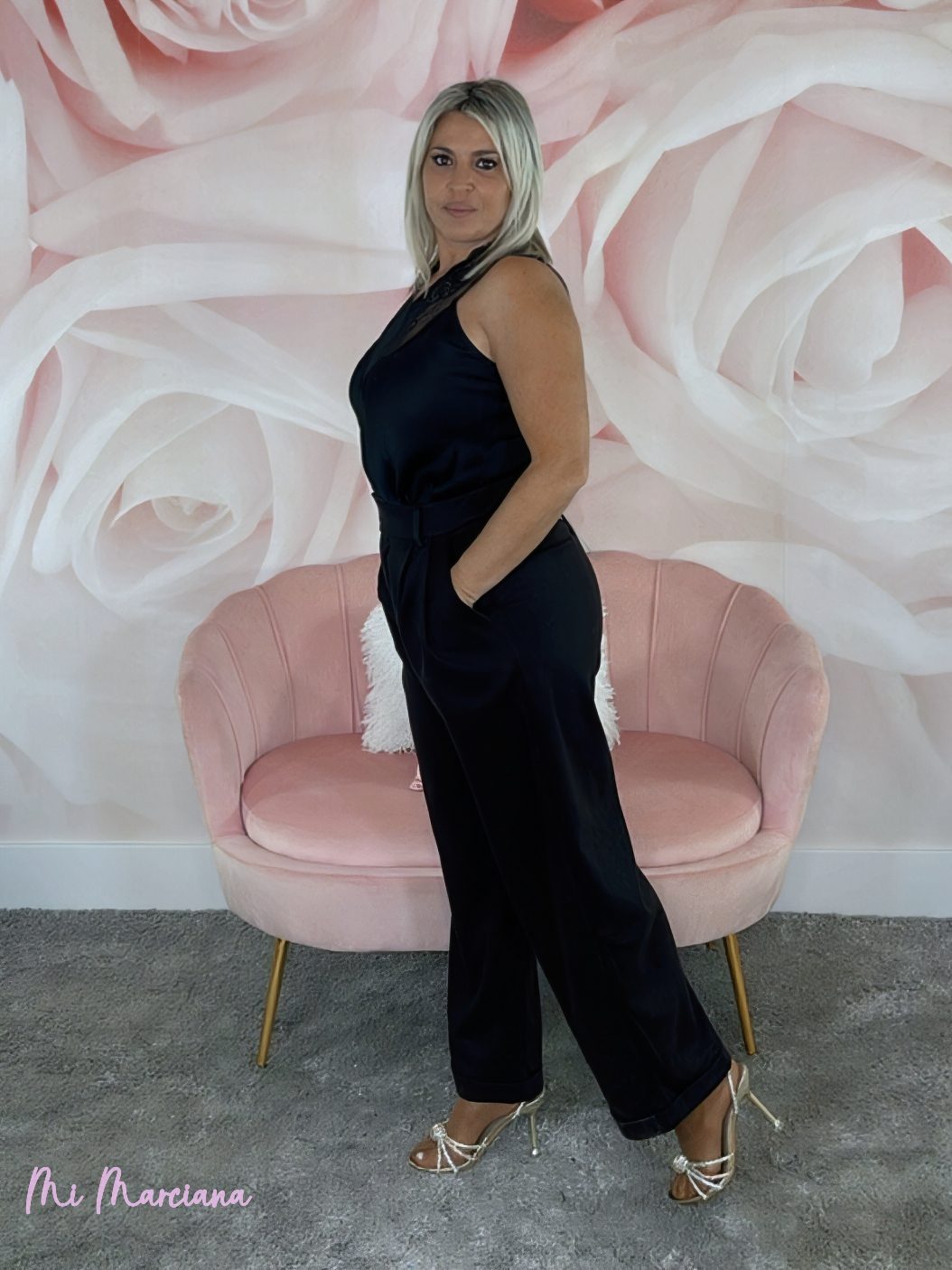 PANTALÓN ANCHO PINZAS PIEL MELOCOTÓN - Mi Marciana