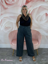 PANTALÓN ANCHO PINZAS PIEL MELOCOTÓN - Mi Marciana