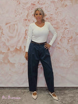 PANTALÓN BAGGY LONETA CINTURÓN JOT - Mi Marciana