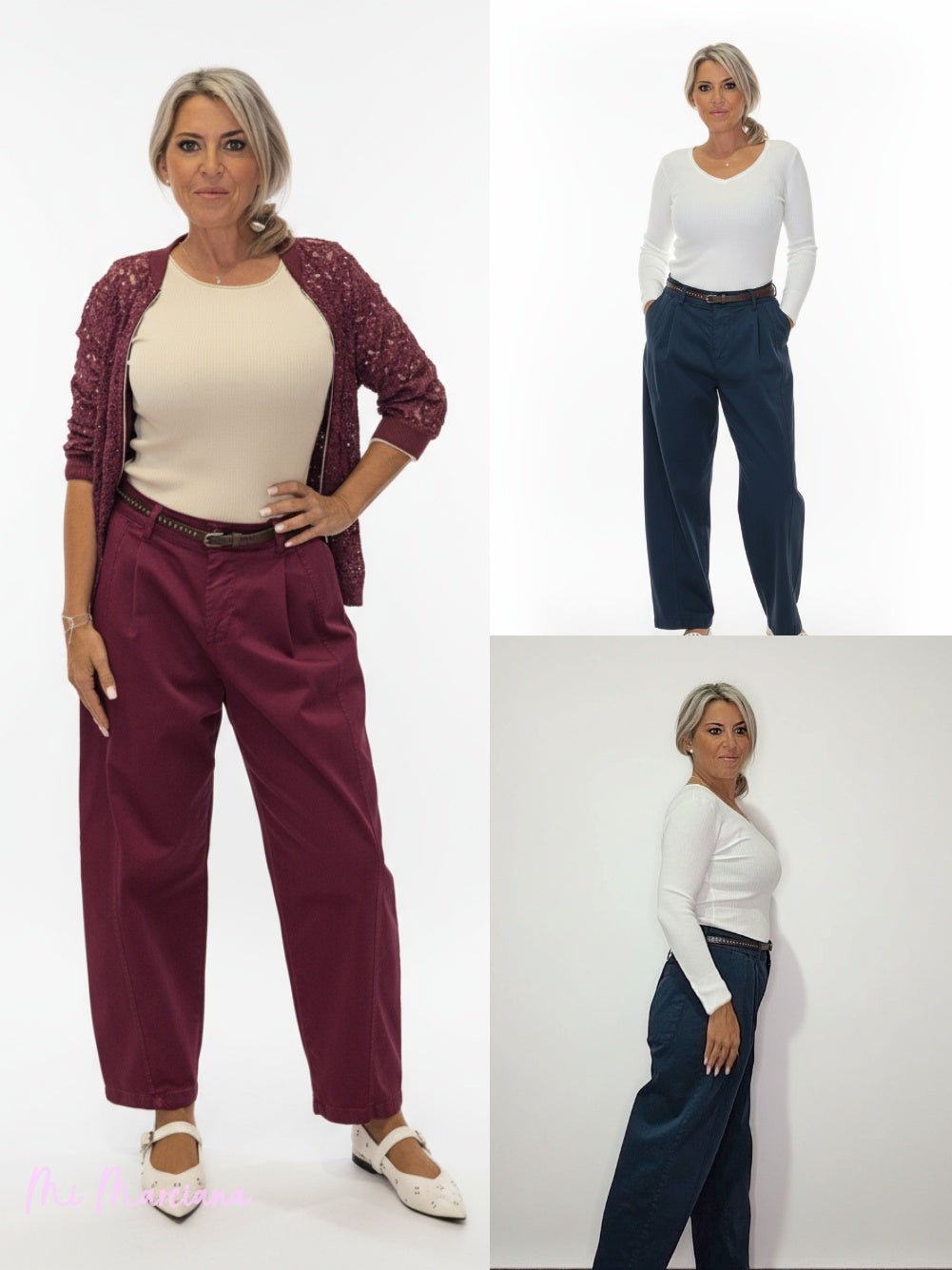 PANTALÓN BAGGY LONETA CINTURÓN JOT - Mi Marciana