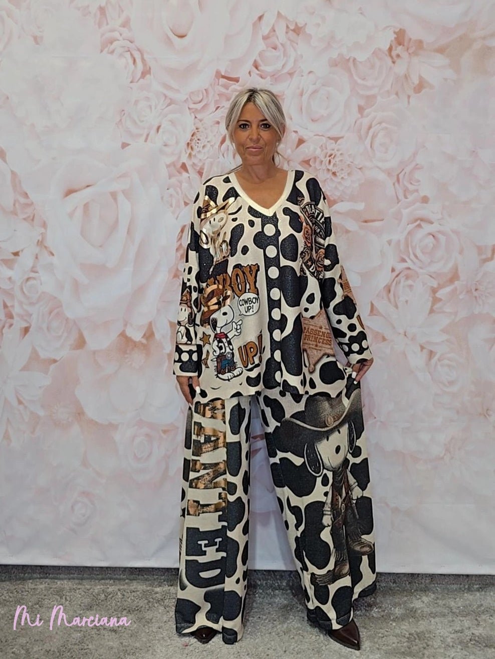 PANTALÓN ESTAMPADO LUREX - Mi Marciana