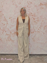 PANTALÓN PANAMÁ FLECOS BEIGE - Mi Marciana