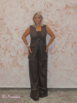 PANTALÓN PANAMÁ FLECOS MARRÓN - Mi Marciana