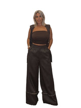 PANTALÓN PANAMÁ FLECOS MARRÓN - Mi Marciana