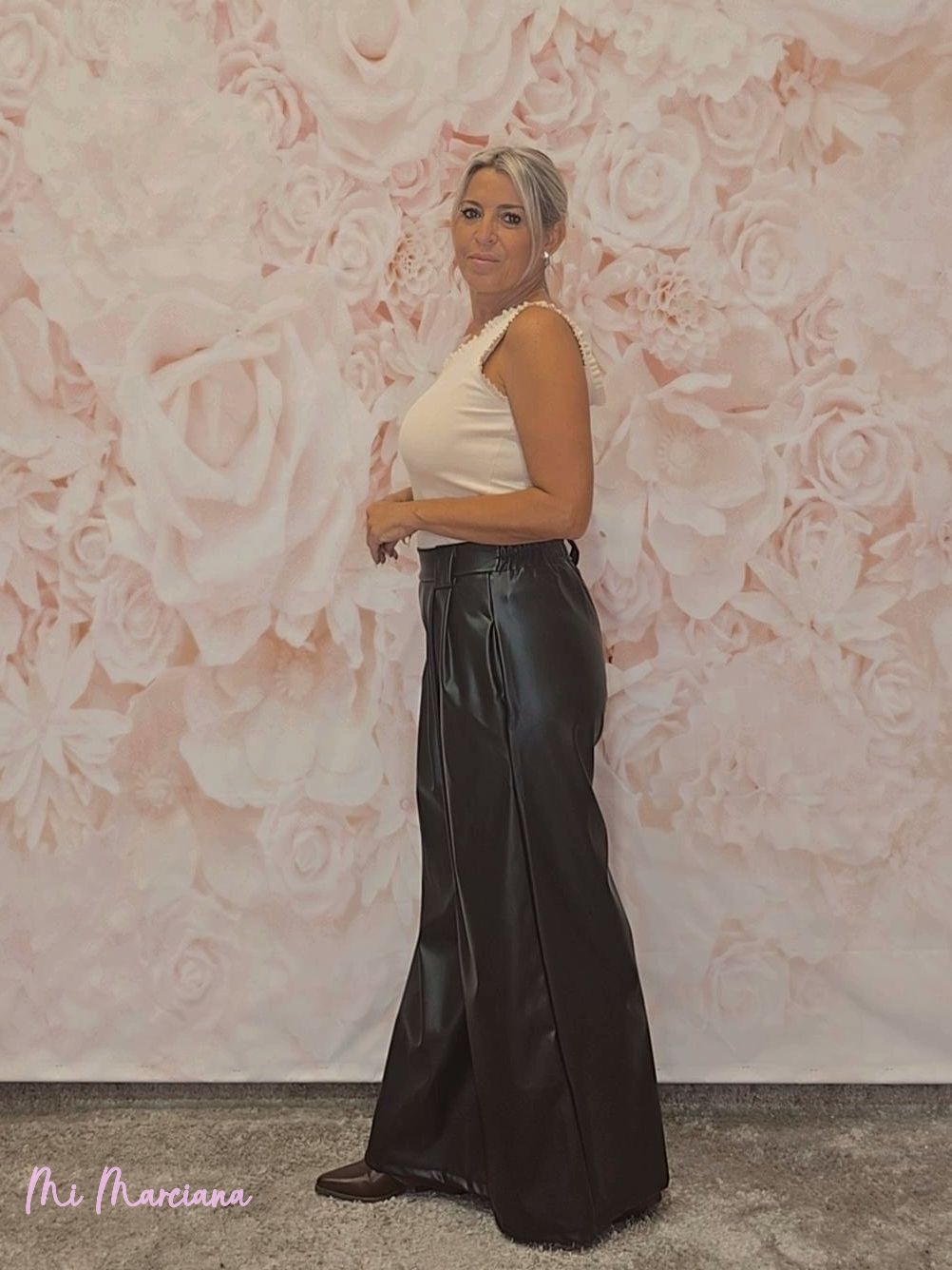 PANTALÓN POLIPIEL PALAZZO - Mi Marciana