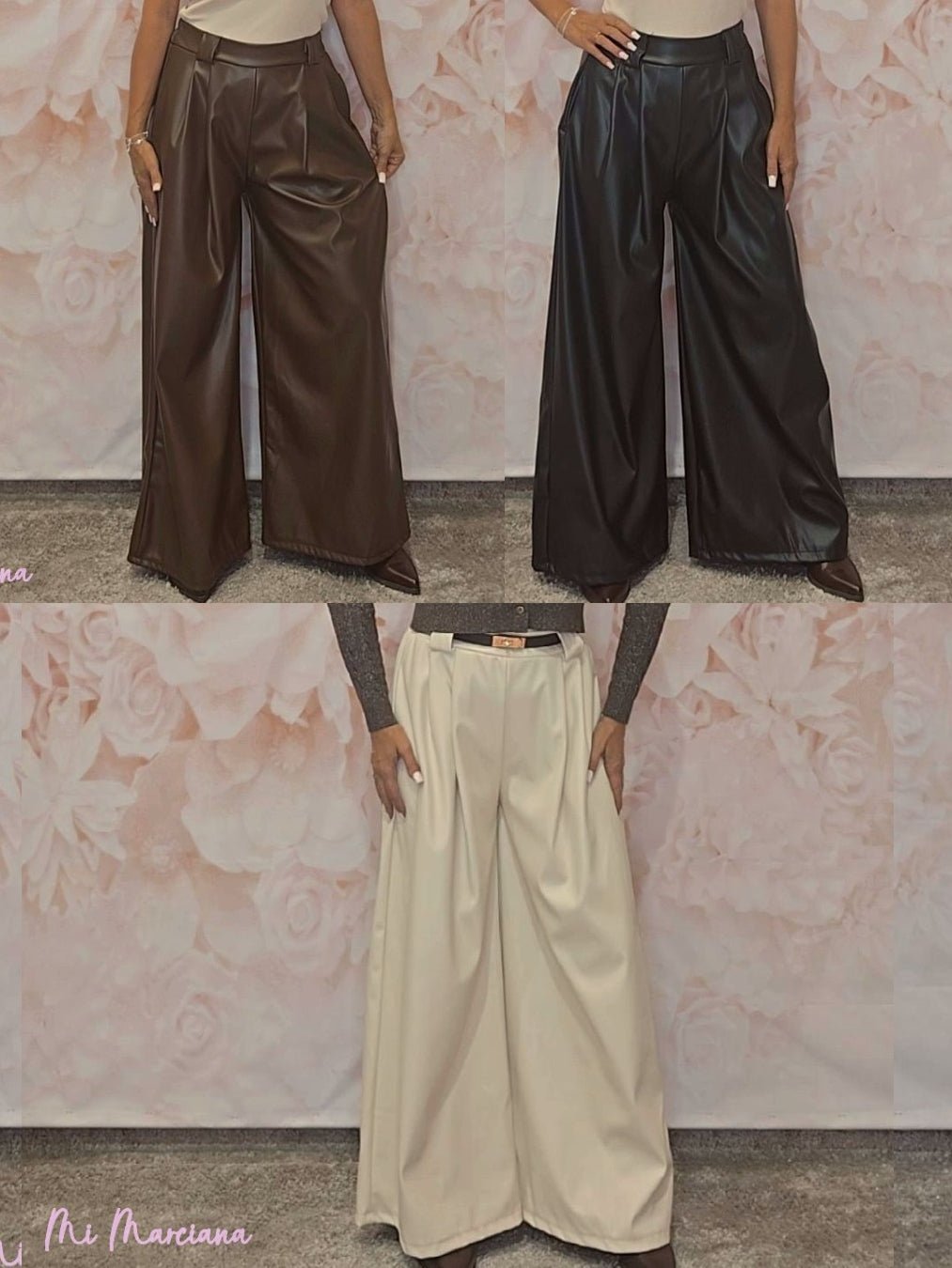 PANTALÓN POLIPIEL PALAZZO - Mi Marciana