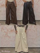 PANTALÓN POLIPIEL PALAZZO - Mi Marciana