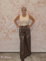 PANTALÓN POLIPIEL PALAZZO - Mi Marciana