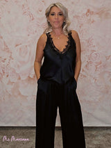 PANTALÓN SATÉN BAJO ENCAJE - Mi Marciana