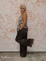 PANTALÓN SATÉN BAJO ENCAJE - Mi Marciana