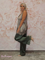 PANTALÓN SATÉN BAJO ENCAJE - Mi Marciana