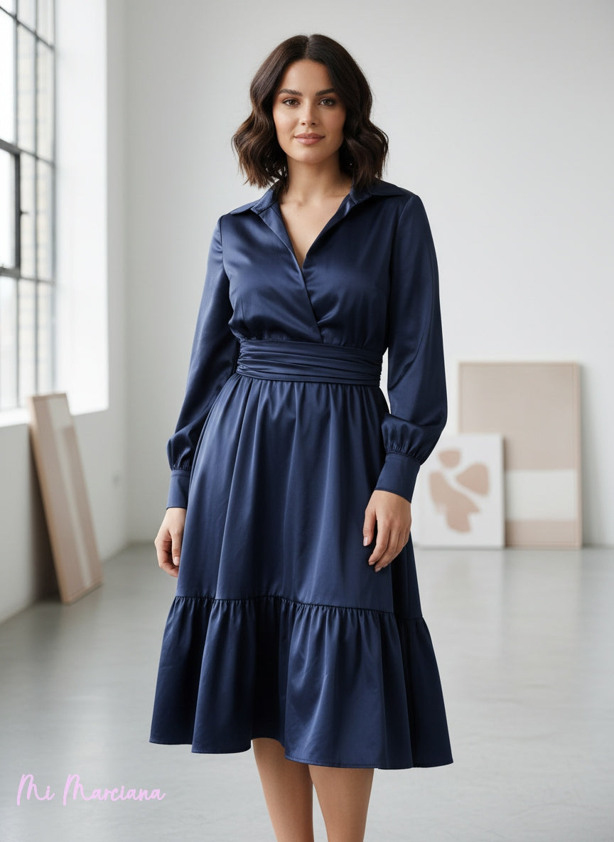 VESTIDO CAROLINA CORTO MARINO