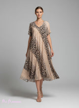 MAXI VESTIDO ANIMAL PRINT MANGAS GRAN VUELO