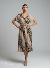 MAXI VESTIDO ANIMAL PRINT MANGAS GRAN VUELO
