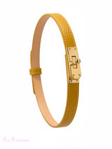 CINTURÓN DE PIEL CON HEBILLA PRIMAVERA AJUSTABLE