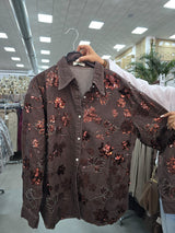 SOBRE CAMISA VAQUERA HOJAS LENTEJUELAS JOT - Mi Marciana