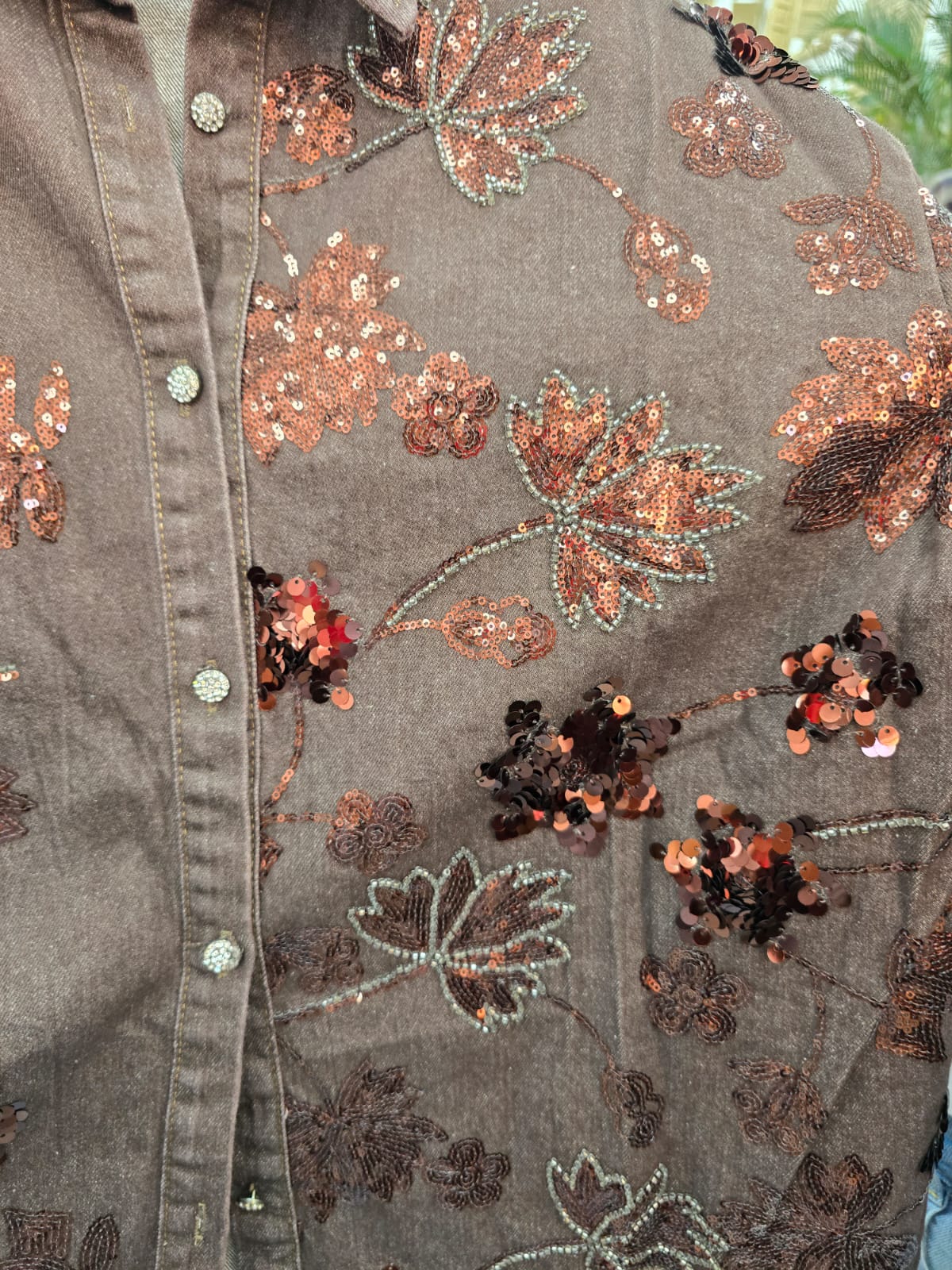 SOBRE CAMISA VAQUERA HOJAS LENTEJUELAS JOT - Mi Marciana