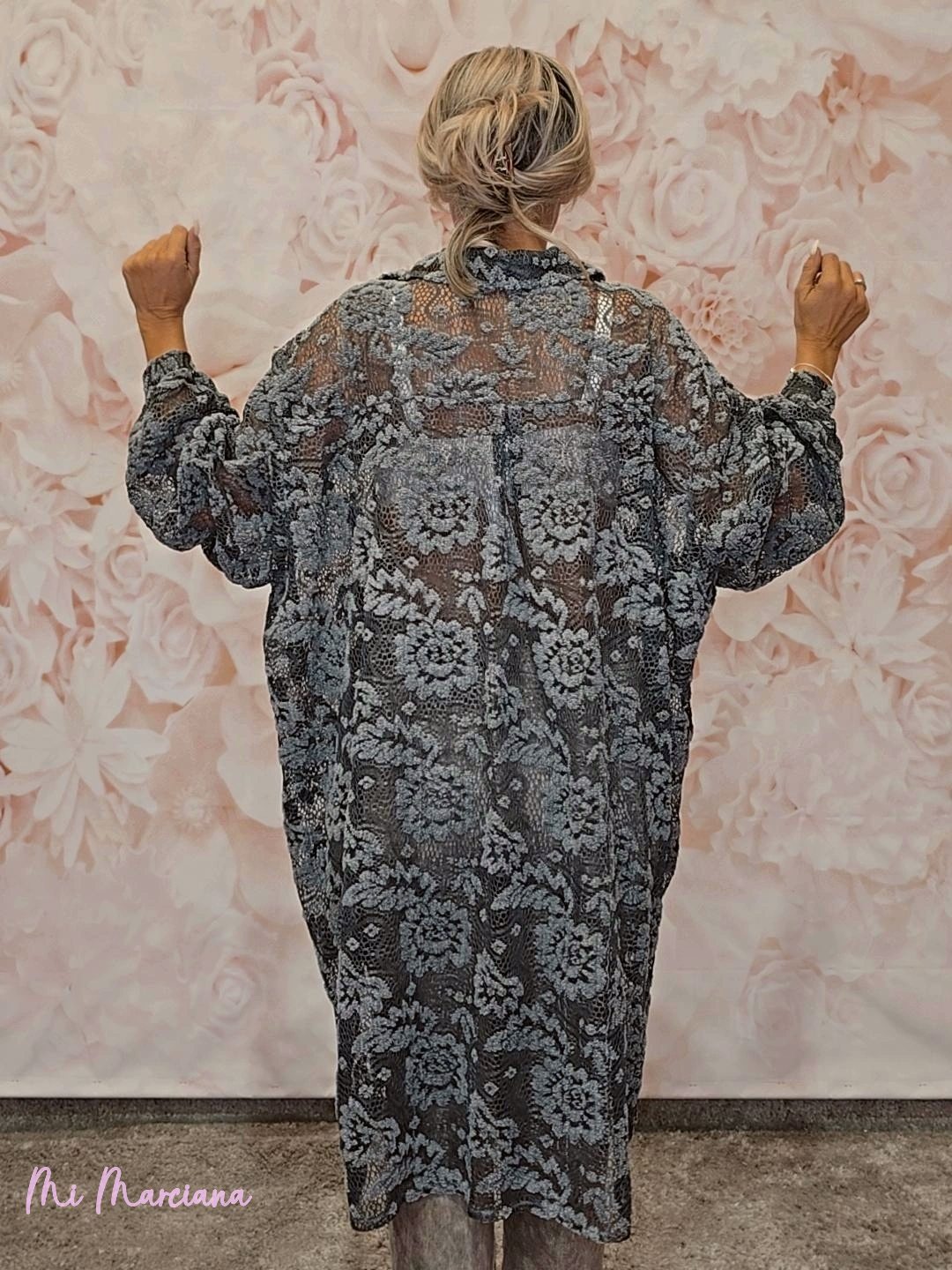 SOBRECAMISA MAXI ASIMÉTRICA ENCAJE JOT - Mi Marciana