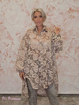 SOBRECAMISA MAXI ASIMÉTRICA ENCAJE JOT - Mi Marciana