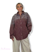 SOBRECAMISA OVERSIZE VAQUERA LAVADA STRASS - Mi Marciana