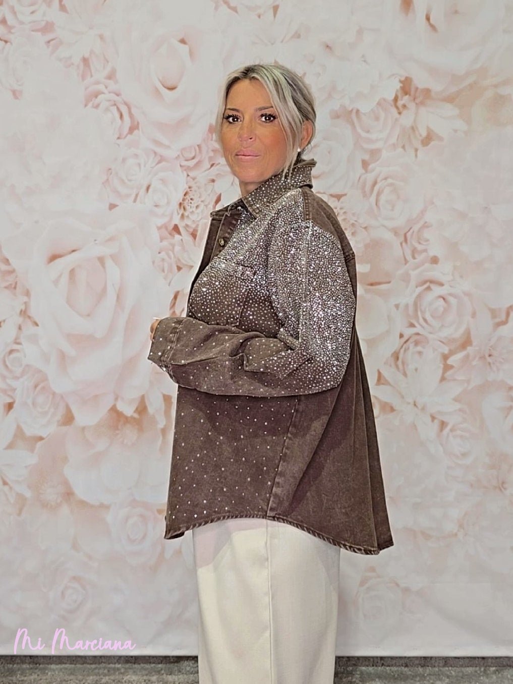 SOBRECAMISA OVERSIZE VAQUERA LAVADA STRASS - Mi Marciana