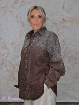 SOBRECAMISA OVERSIZE VAQUERA LAVADA STRASS - Mi Marciana