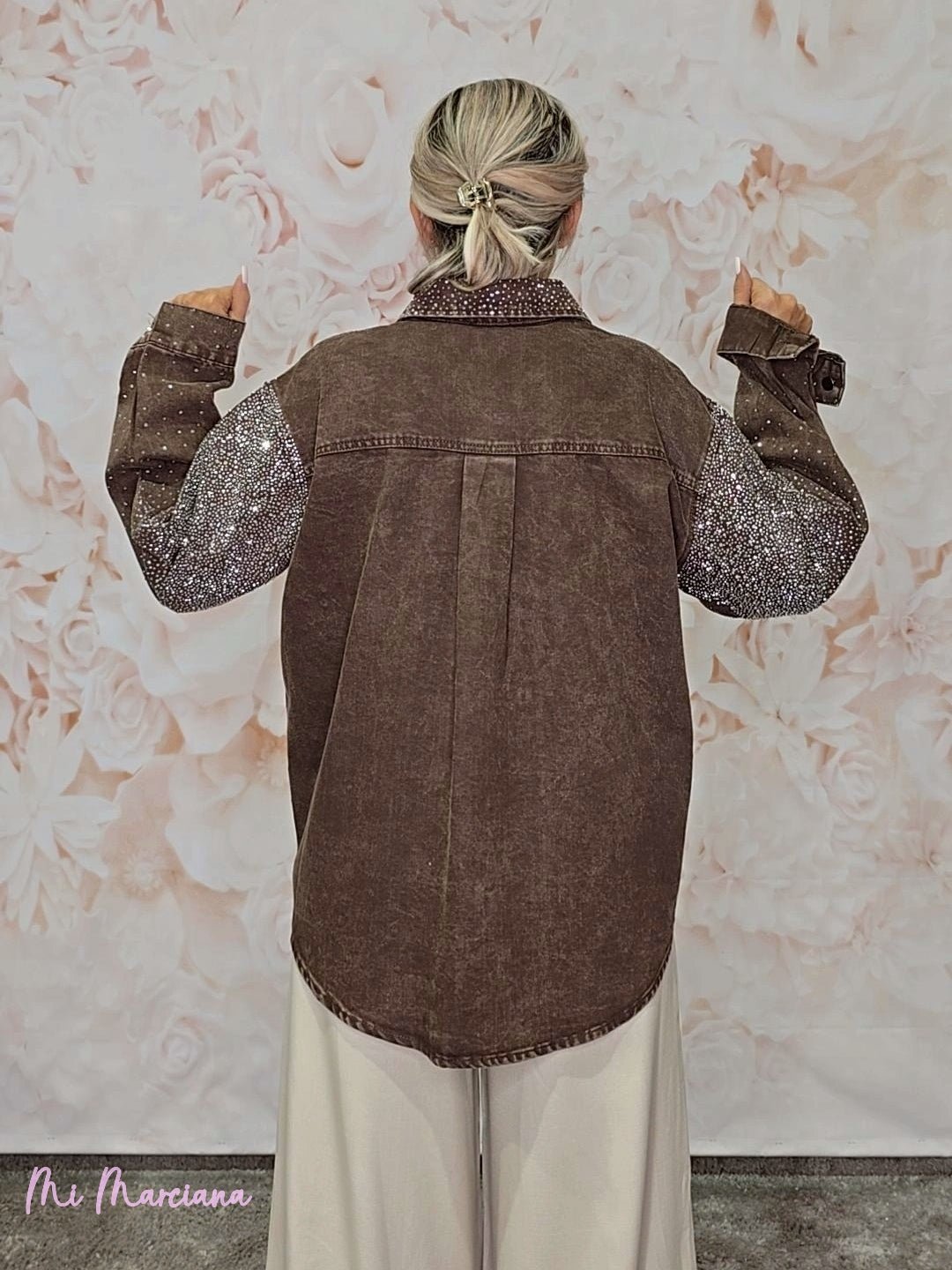SOBRECAMISA OVERSIZE VAQUERA LAVADA STRASS - Mi Marciana