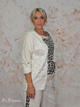 SUDADERA LAVADA METALIZADA ANIMAL PRINT - Mi Marciana