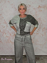 SUDADERA LAVADA METALIZADA ANIMAL PRINT - Mi Marciana