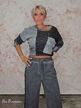 SUDADERA LAVADA METALIZADA ANIMAL PRINT - Mi Marciana